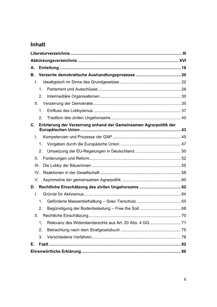 Inhaltsverzeichnis Bachelor Thesis Andrea Schult